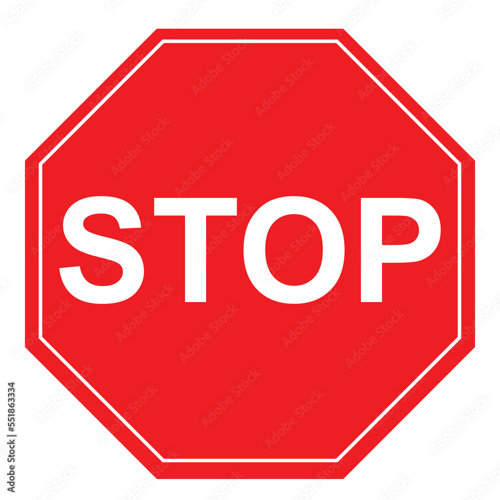 stop sign isolated on white background, vector stop sign stop sign isolated on white background, vector stop sign