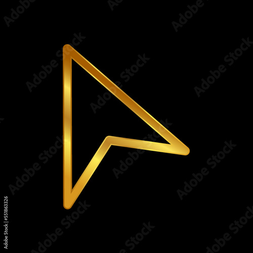 gold cursor vector icon