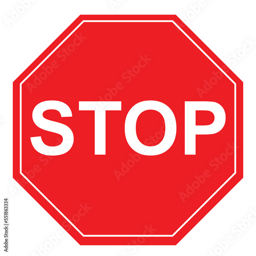 stop sign isolated on white background, vector stop sign