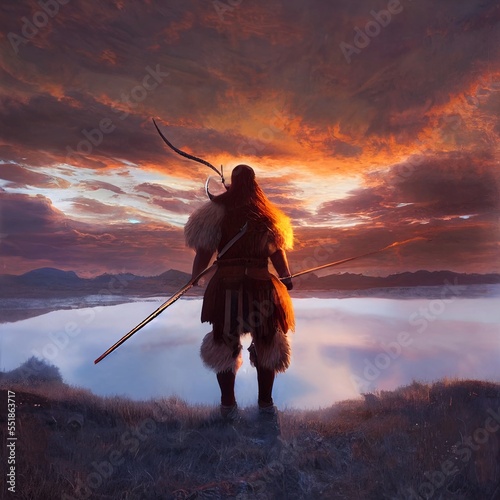 Viking Facing The Sunrise