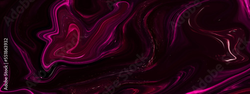 Luxurious colorful dark pink and red gradient acrylic onyx paint liquid marble wallpaper. Abstract pink acrylic pours liquid marble surface design. Beautiful fluid abstract paint background.