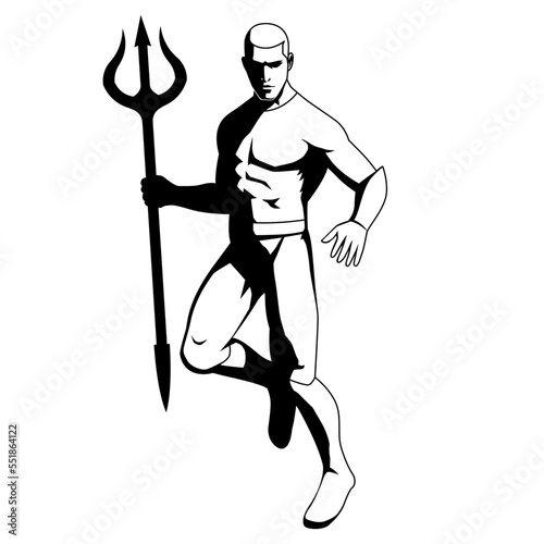 Vector Superhero Action Pose Illustration