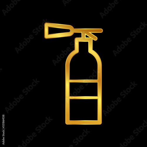 gold fire extinguisher vector icon