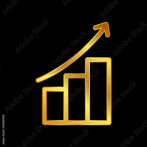 gold graph vector icon