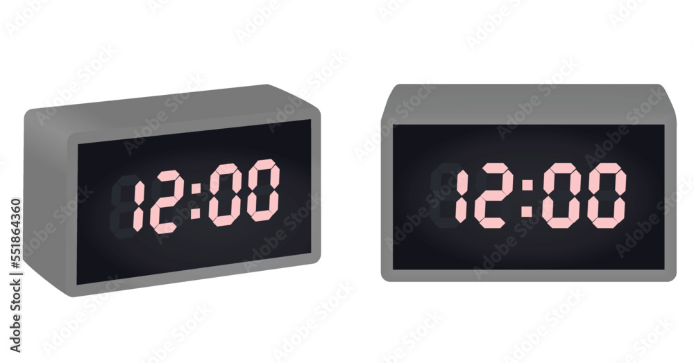 Digital screen clock. vector illustration Digital screen clock. vector illustration