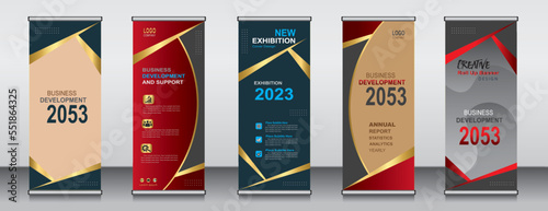 five modern roll up banner design template