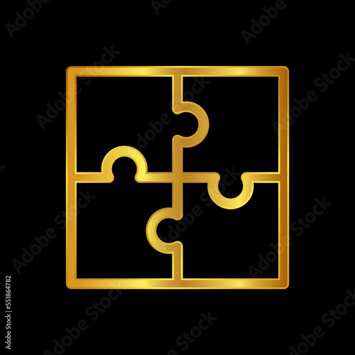 gold puzzle vector icon