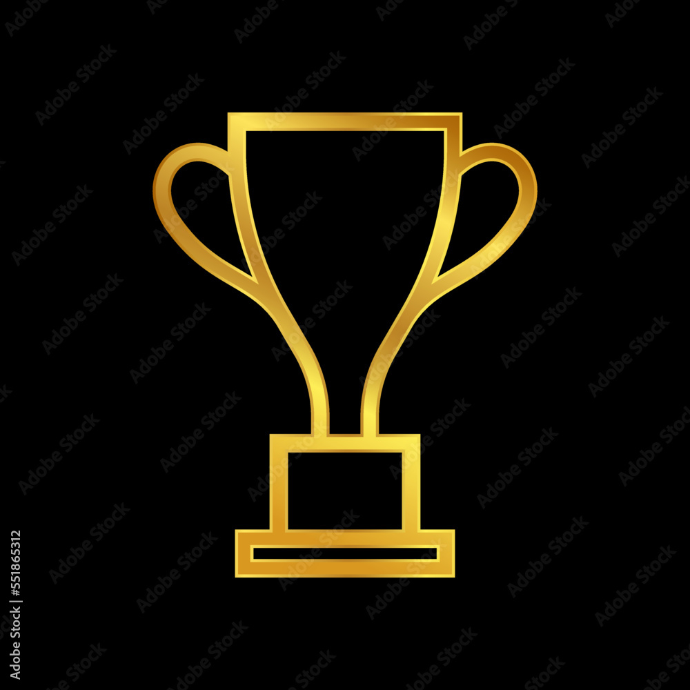 gold trophy vector icon gold trophy vector icon