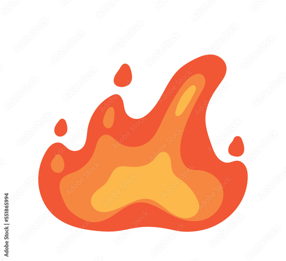 Fire flame icon. Climate and atmosphere, natural danger and fire. Graphic element for website, interface for programs and applications. Logo for company, branding. Cartoon flat vector illustration