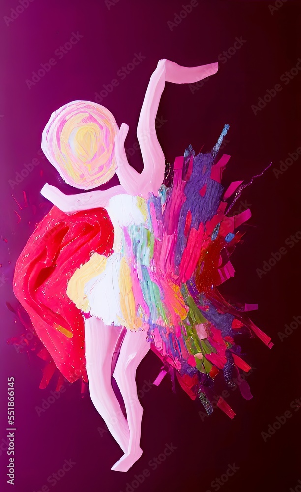 Obraz premium dancer in action mixed media abstract