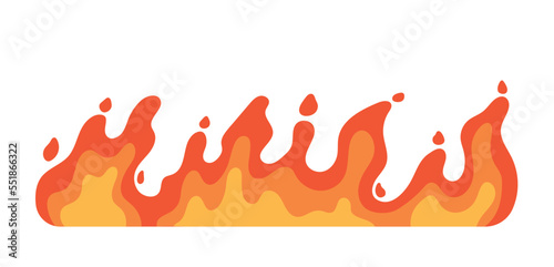 Fire flame icon. Atmosphere, climate and nature, danger and heat. Sticker for social networks and reaction for instant messengers. Template, layout and mock up. Cartoon flat vector illustration