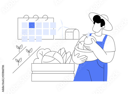Biodynamic farming abstract concept vector illustration.