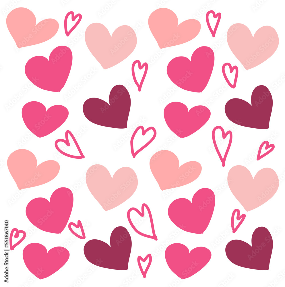 seamless pattern with hearts valentine