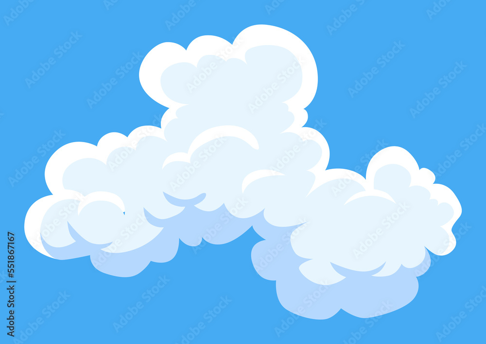 Cartoon clouds. Abstract white cloudscape icon symbol. cloudy landscape or simplicity nature aerial panorama. Round shapes in flat style Cartoon clouds. Abstract white cloudscape icon symbol. cloudy landscape or simplicity nature aerial panorama. Round shapes in flat style
