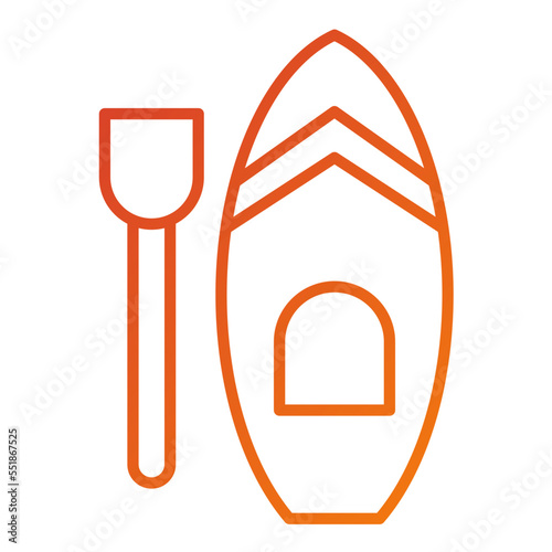 Paddleboarding Icon Style