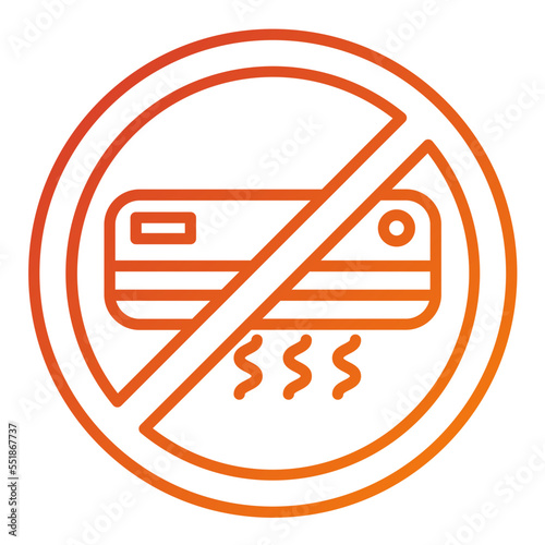 No Air Conditioning Icon Style