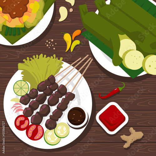 sate flat style illustration vector design
