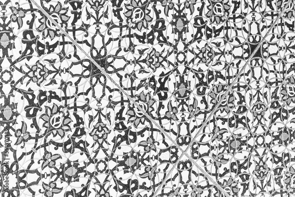 Ceramic floor tiles with abstract pattern gray flower ornament texture background Ceramic floor tiles with abstract pattern gray flower ornament texture background