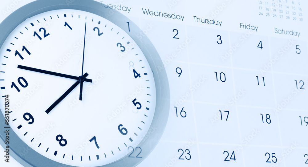 Clock face and calendar composite Clock face and calendar composite