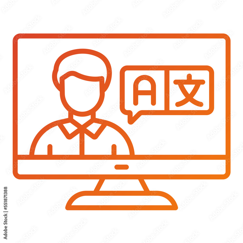 Obraz premium Online Language Teacher Icon Style