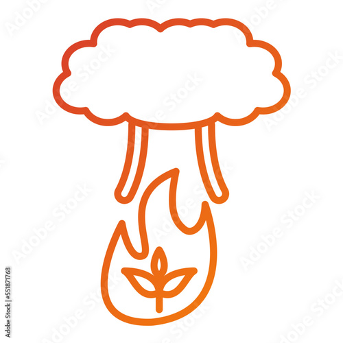 Fire Pollution Icon Style