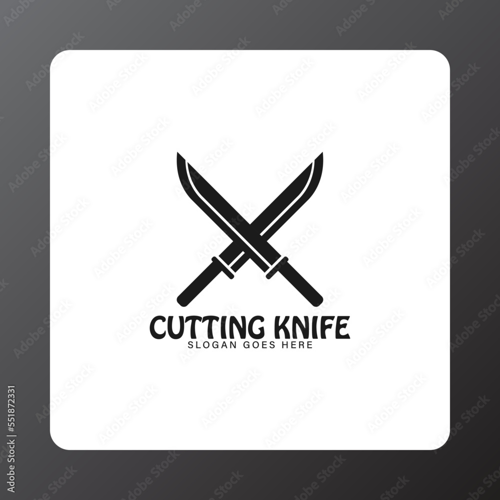 cutting knife logo simple design idea cutting knife logo simple design idea