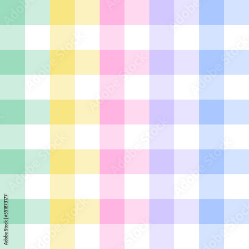 Cute Pastel Square Rainbow Abstract abstract Shape Element Gingham Checkered Tartan Plaid Scott Seamless Pattern Cartoon Vector Illustration Print Background Fashion Fabric Picnic