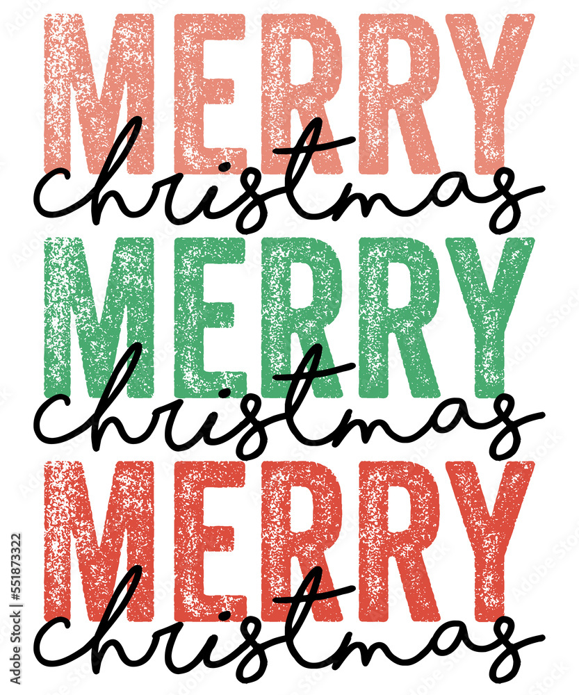 Fototapeta premium Merry Christmas, Christmas Sublimation, Retro Christmas Sublimation