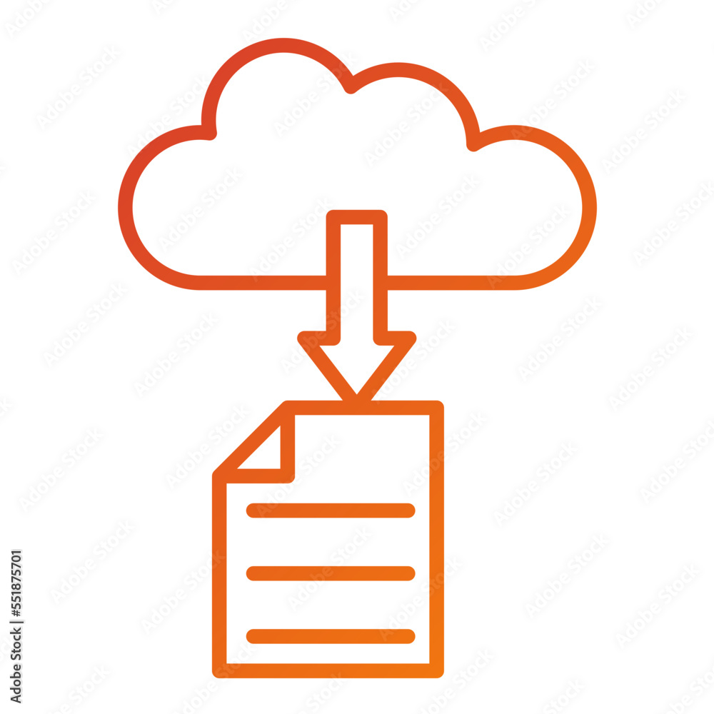 Obraz premium Download File on Cloud Icon Style