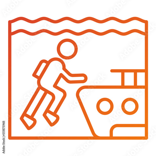 Wreck Diving Icon Style
