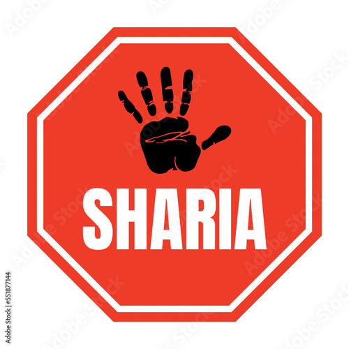 Stop Sharia symbol icon photo