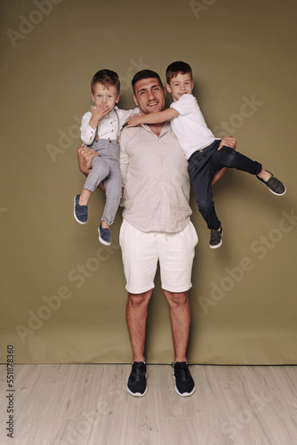 Father and two sons, parenting