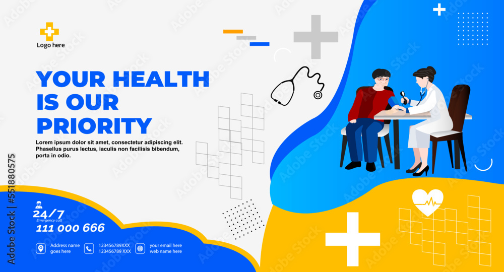 Φωτογραφία Healthcare and medical Doctor banner, Medical health poster template design