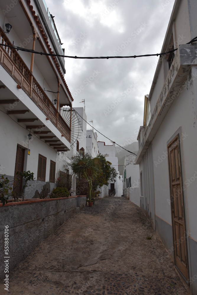 Scenic view of a street in the old town in Agaete