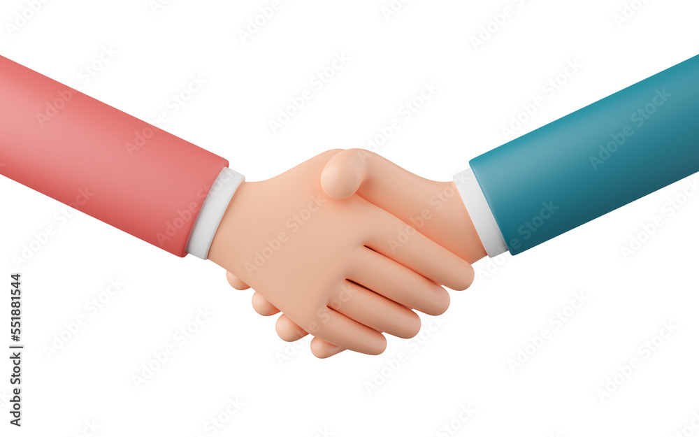 Hand of businessman make a handshake on white background, 3d illustration. Hand of businessman make a handshake on white background, 3d illustration.