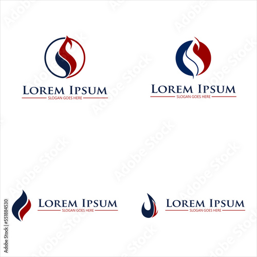 Abstract Flame fire vector logo template concept illustration