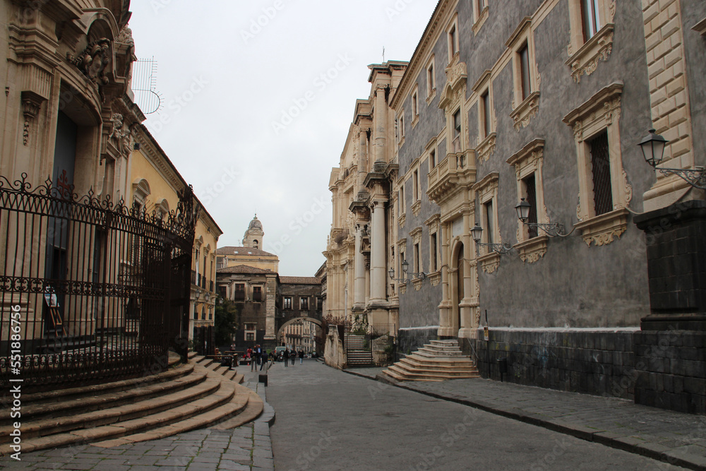 saint-julien church and jesuite college in catania in sicily (italy)