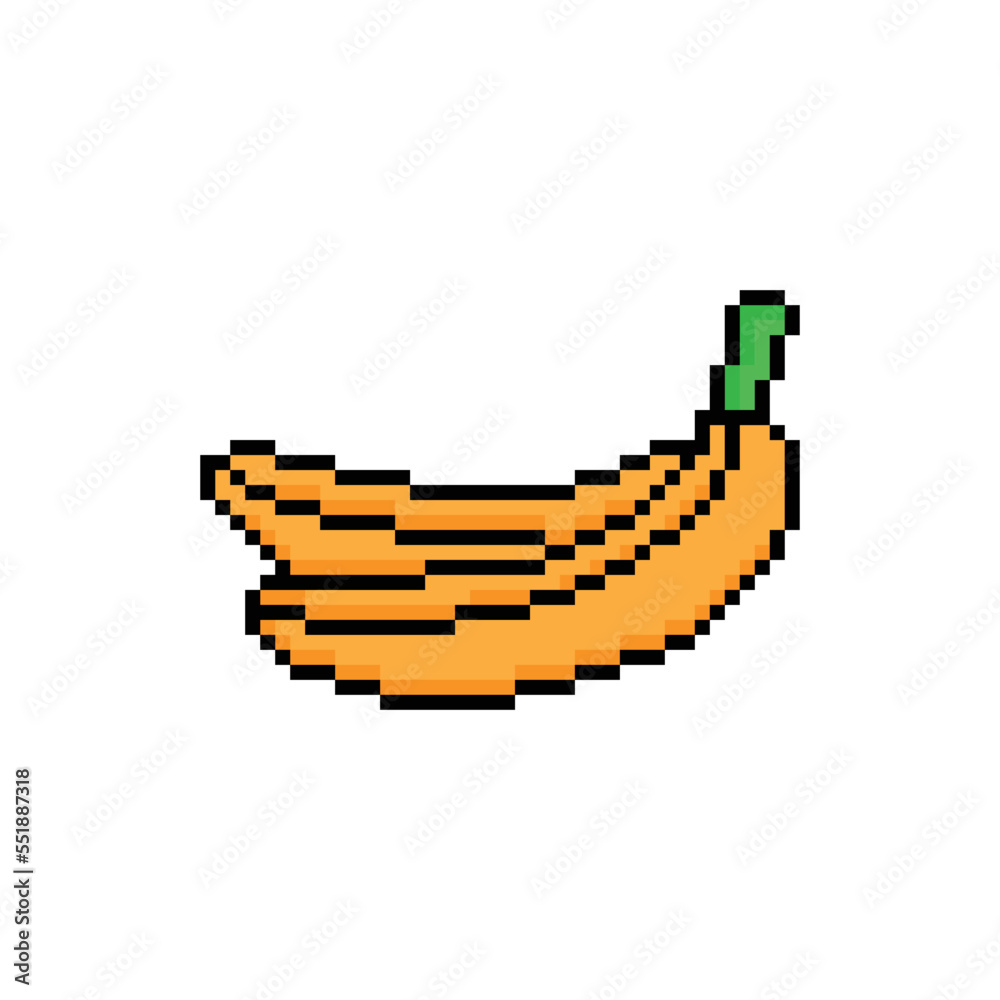 Obraz premium pixel banana icon vector pixel element for game