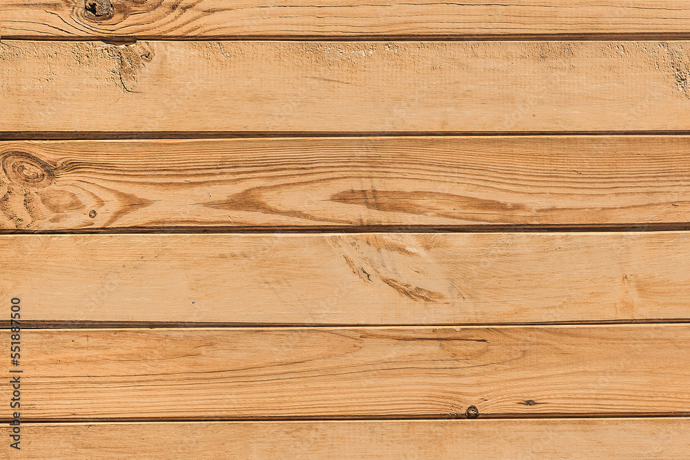 Fototapeta premium Light natural color horizontal planks fence wood texture board background table wooden pattern