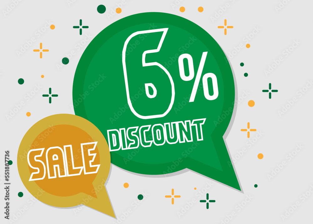 6% off sale. Balloon decorated for promotion and sale of products. Vector design for business 6% off sale. Balloon decorated for promotion and sale of products. Vector design for business