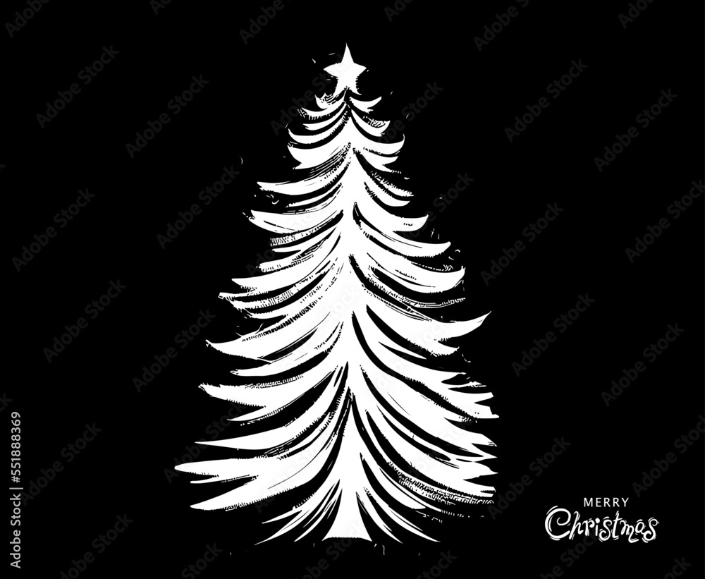 Obraz premium Christmas tree set, Hand drawn illustrations. 
