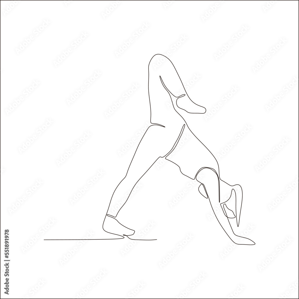 continuous line of young women in pigeon pose continuous line of young women in pigeon pose
