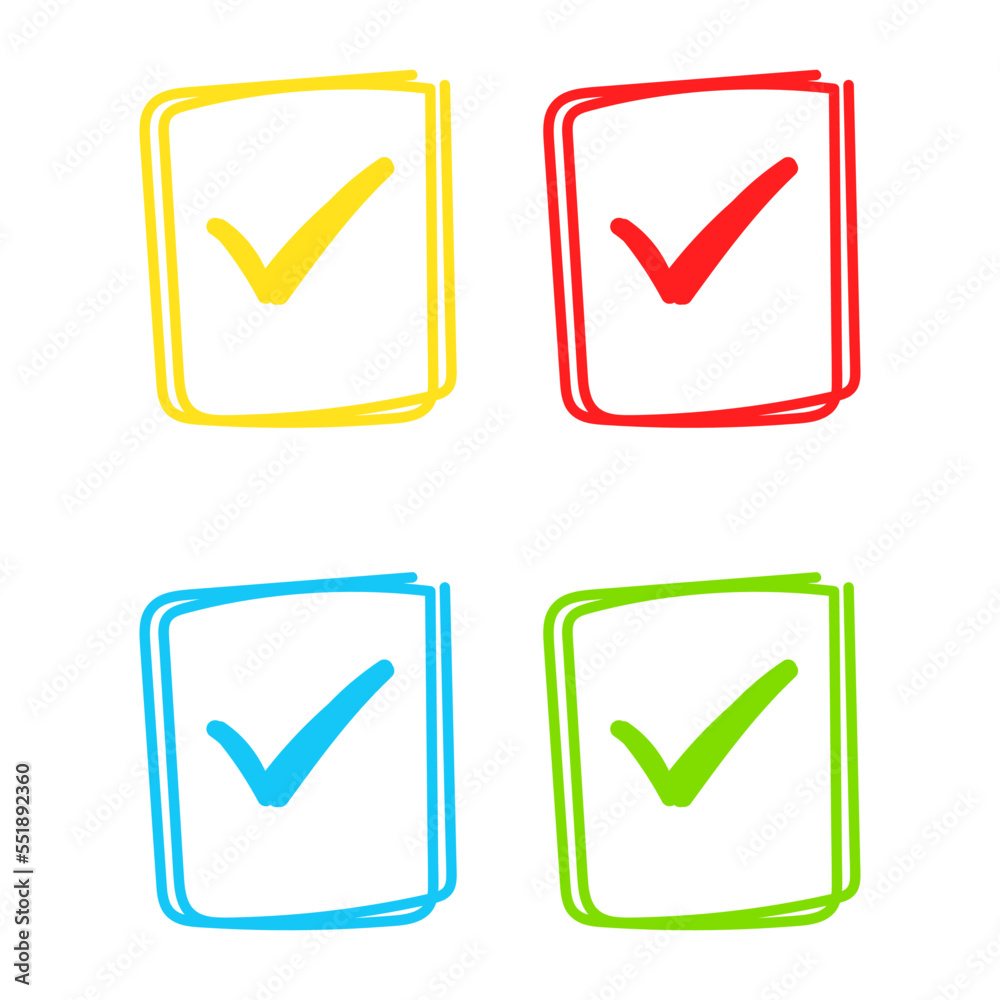 Set of hand drawn Check Mark Set of hand drawn Check Mark