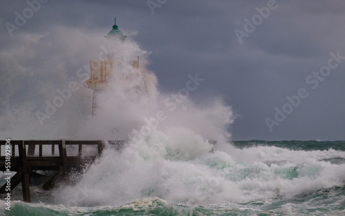storm on the lighthouse  capbreton  France