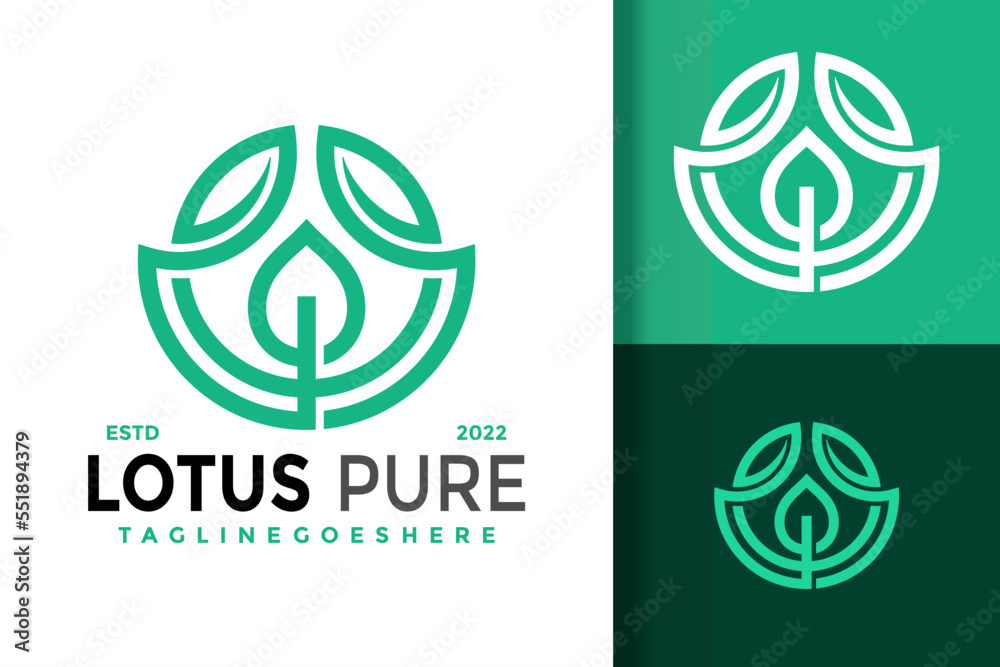 Lotus Beauty with Oil Drop Logo Design Vector Illustration Template