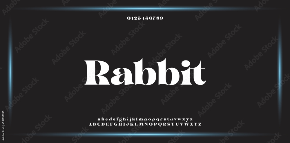 RABBIT Minimal luxury Font and Alphabets. Unique tech typeface for ...
