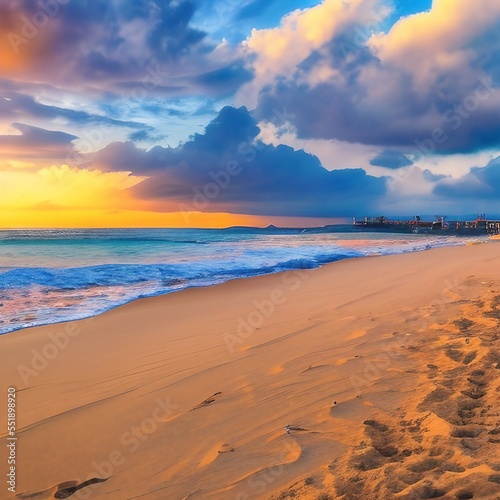 sunset on the beach © Michael