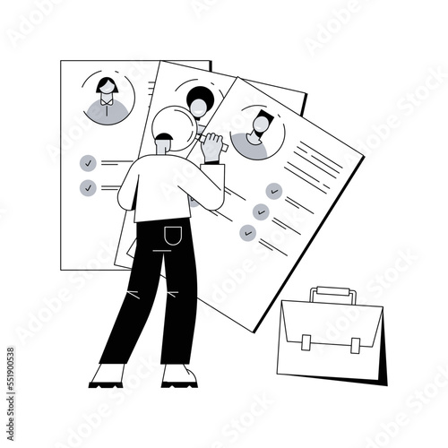 Wanted employees abstract concept vector illustration. Vacant job position, searching employees, open vacancies, join our team, we are hiring, staff wanted, personnel needed abstract metaphor.