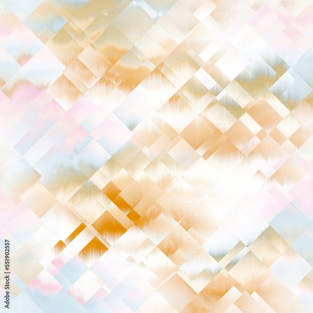 Wavy summer dip dye boho background. Wet ombre geometric color blend for beach swimwear, trendy fashion print. Dripping paint digital fluid watercolor swirl effect. High resolution seamless pattern 