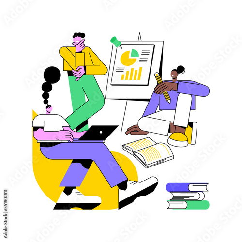 Student teamwork isolated cartoon vector illustrations. Group of university students making homework together, educational process with friends at college, peer tutoring vector cartoon.